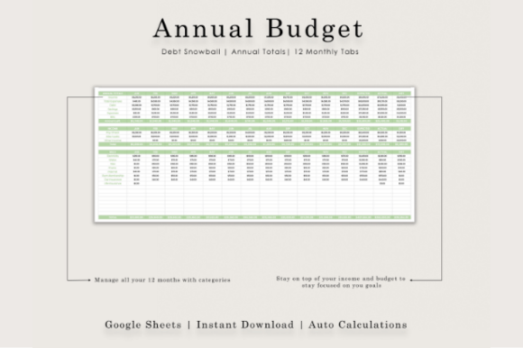 Annual Budget Tracker - Google Sheets