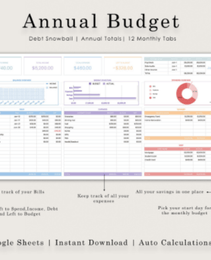 Annual Budget Tracker - Google Sheets