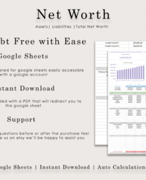 Net Worth Calculator Google Sheets Tracker